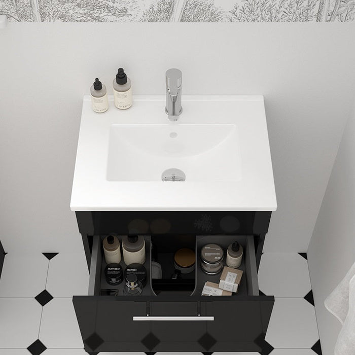Sonas Strata 2 Drawer Wall Hung Vanity Unit with Basin & Handles