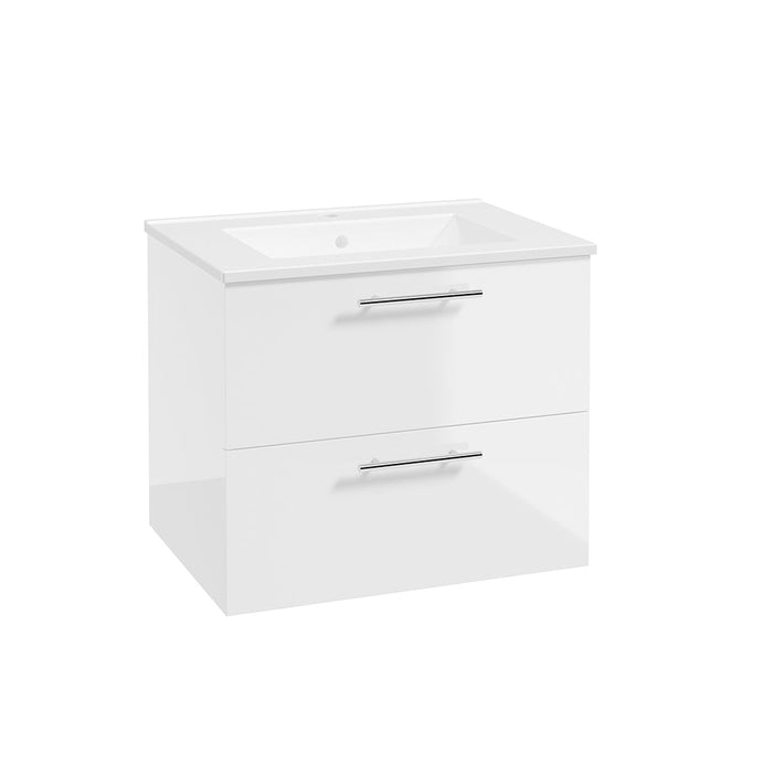 Sonas Strata 2 Drawer Wall Hung Vanity Unit with Basin & Handles