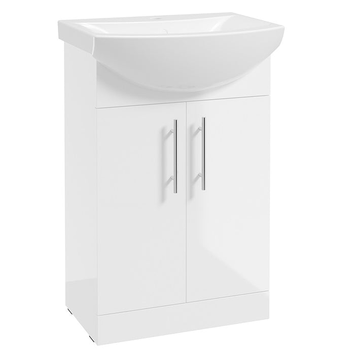 Sonas Strata Classic 2 Door Floorstanding Vanity Unit with Basin & Handles