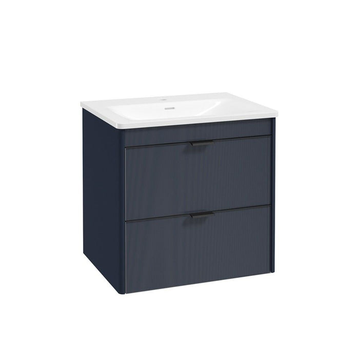 Sonas Lumiere 2 Drawer Wall Hung Vanity Unit with Shadow Gloss Resin Basin & Handles