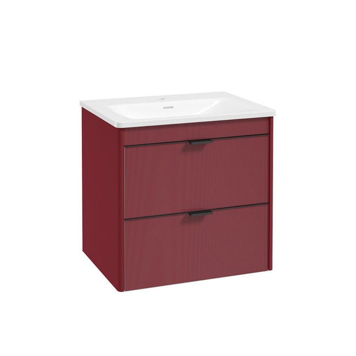 Sonas Lumiere 2 Drawer Wall Hung Vanity Unit with Shadow Gloss Resin Basin & Handles