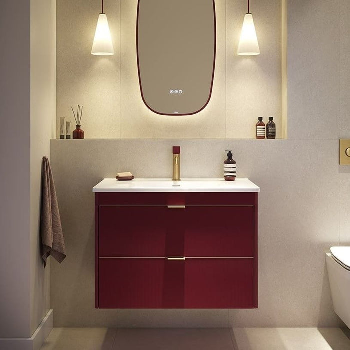 Sonas Lumiere 2 Drawer Wall Hung Vanity Unit with Shadow Gloss Resin Basin & Handles