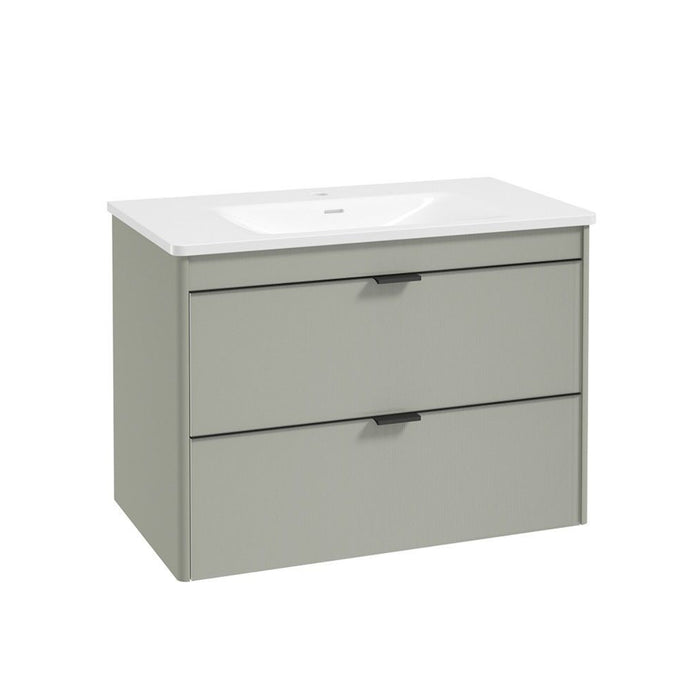 Sonas Lumiere 2 Drawer Wall Hung Vanity Unit with Shadow Gloss Resin Basin & Handles