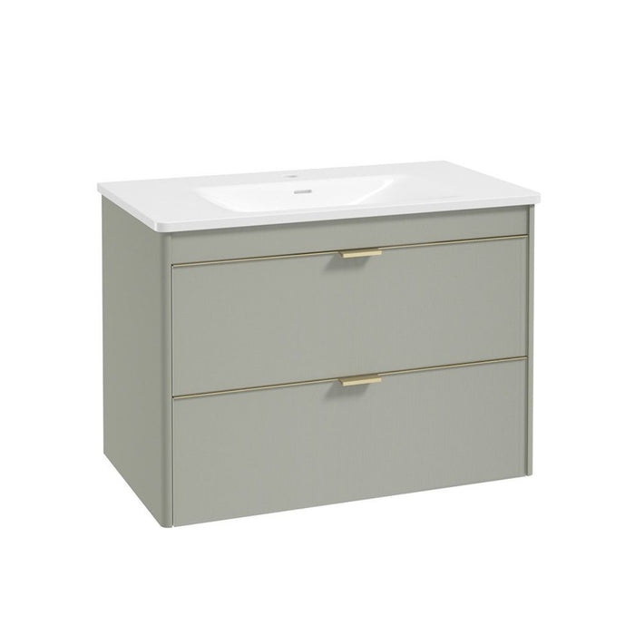 Sonas Lumiere 2 Drawer Wall Hung Vanity Unit with Shadow Gloss Resin Basin & Handles