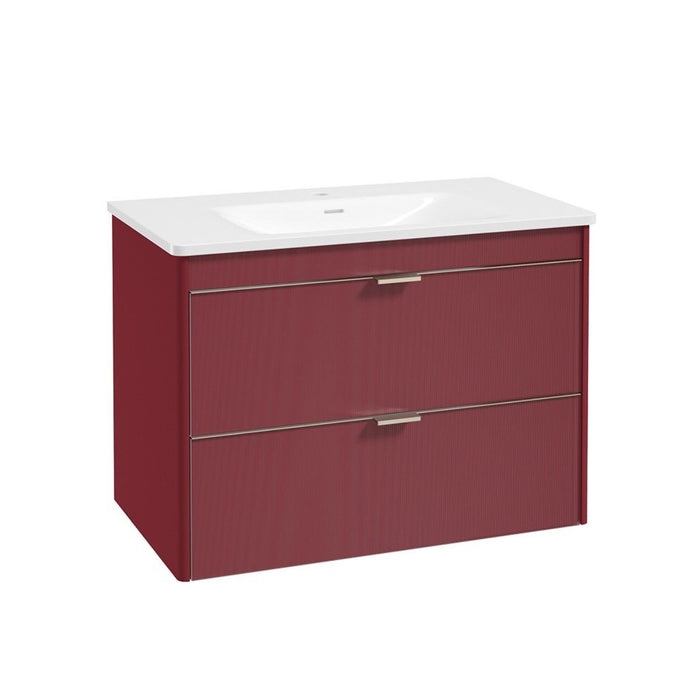 Sonas Lumiere 2 Drawer Wall Hung Vanity Unit with Shadow Gloss Resin Basin & Handles
