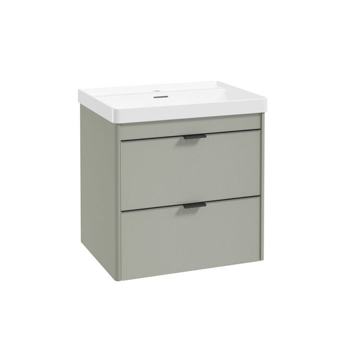 Sonas Lumiere 2 Drawer Wall Hung Vanity Unit with Reed Gloss Resin Basin & Handles