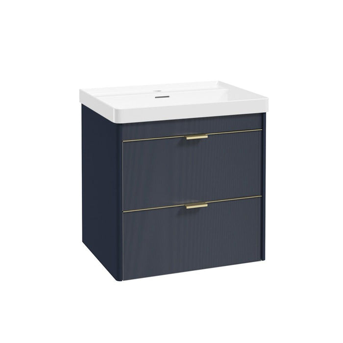 Sonas Lumiere 2 Drawer Wall Hung Vanity Unit with Reed Gloss Resin Basin & Handles