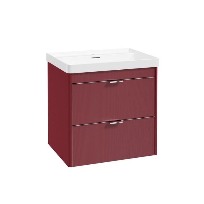 Sonas Lumiere 2 Drawer Wall Hung Vanity Unit with Reed Gloss Resin Basin & Handles