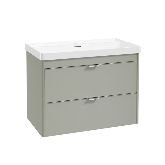 Sonas Lumiere 2 Drawer Wall Hung Vanity Unit with Reed Gloss Resin Basin & Handles