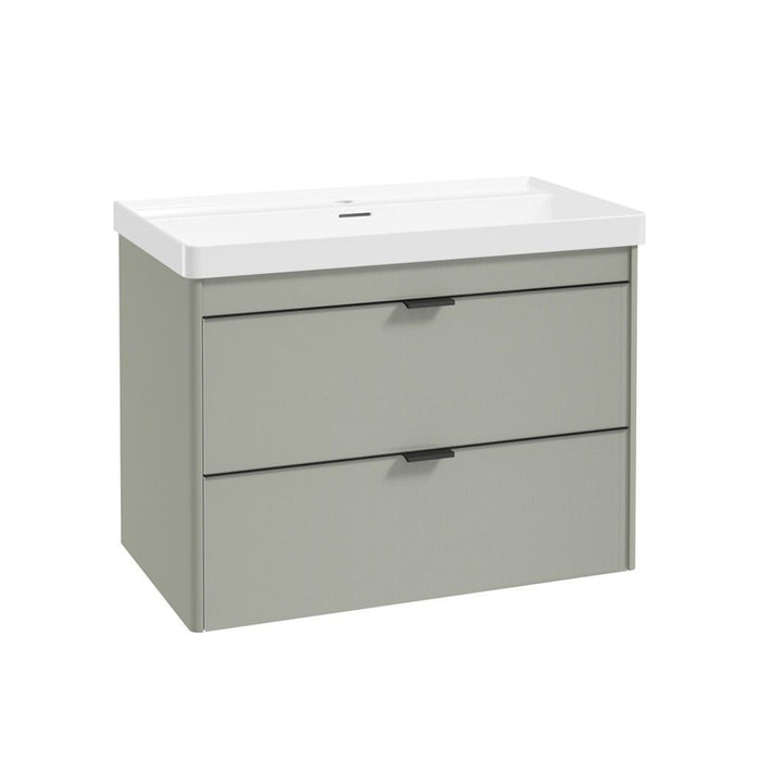 Sonas Lumiere 2 Drawer Wall Hung Vanity Unit with Reed Gloss Resin Basin & Handles