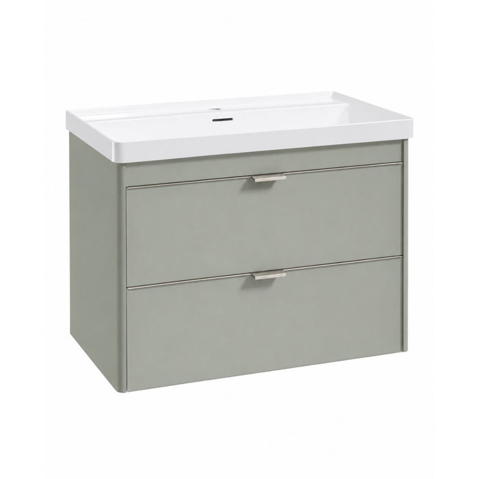 Sonas Lumiere 2 Drawer Wall Hung Vanity Unit with Reed Gloss Resin Basin & Handles