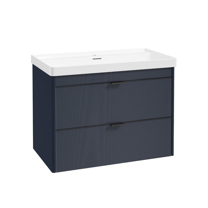 Sonas Lumiere 2 Drawer Wall Hung Vanity Unit with Reed Gloss Resin Basin & Handles