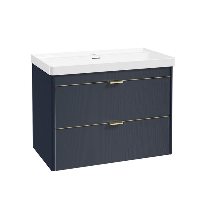Sonas Lumiere 2 Drawer Wall Hung Vanity Unit with Reed Gloss Resin Basin & Handles