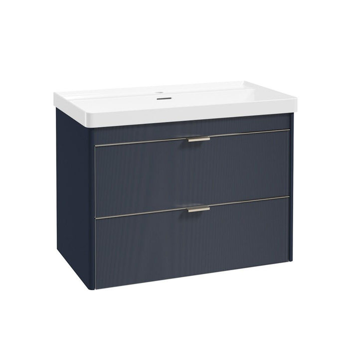 Sonas Lumiere 2 Drawer Wall Hung Vanity Unit with Reed Gloss Resin Basin & Handles