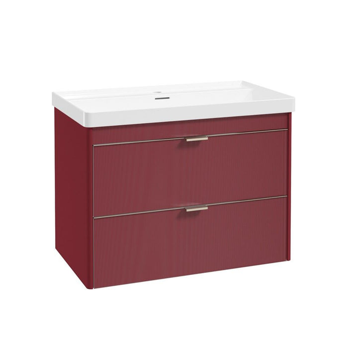 Sonas Lumiere 2 Drawer Wall Hung Vanity Unit with Reed Gloss Resin Basin & Handles