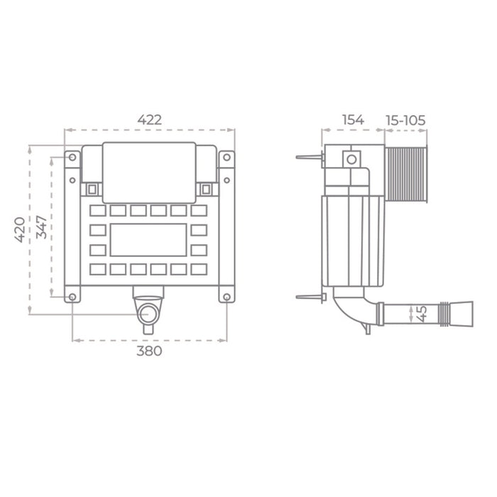 Sonas Concealed Cistern for Back To Wall WCs with Chrome Flush Plate