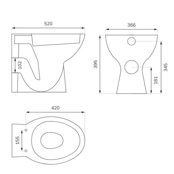 Sonas Select Back to Wall Toilet with Seat
