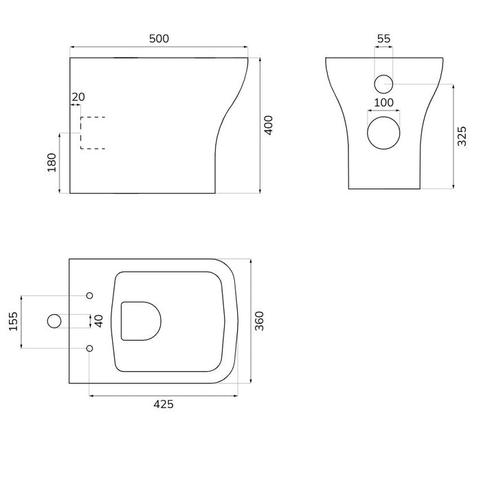 Sonas Score Rimless Back to Wall Toilet with Soft Close Seat