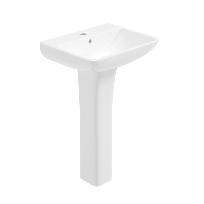 Sonas Score 500mm Rectangular Basin with Full Pedestal 1 Tap Hole