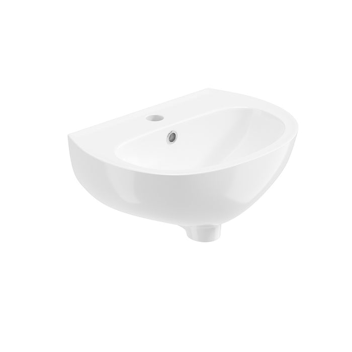 Sonas Select 450mm Round Short Projection Wall Hung Basin - 1 Tap Hole - White
