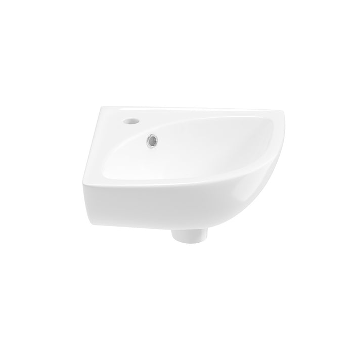 Sonas Select Wall Hung Corner Basin 337mm - 1 Tap Hole - White