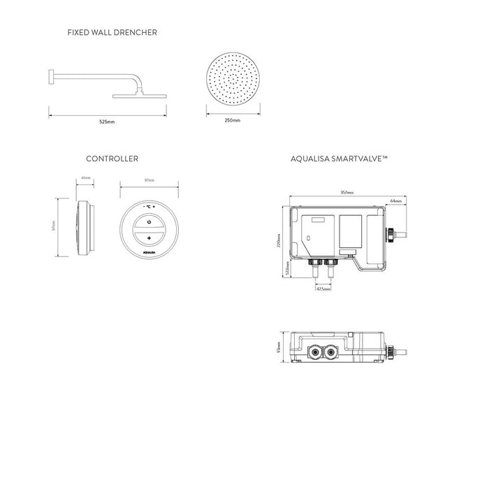 Aqualisa Unity Q Smart Digital Shower Concealed with Fixed Head - High Pressure/Combi