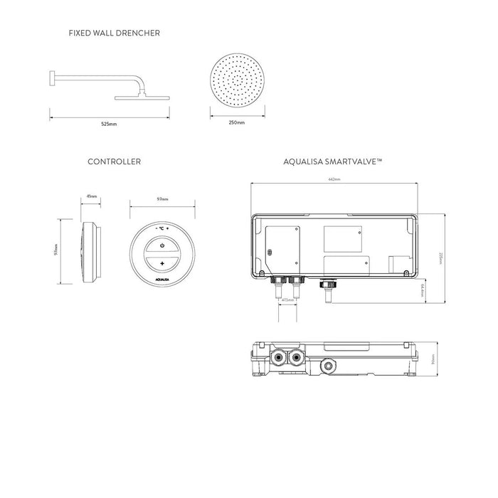 Aqualisa Unity Q Smart Digital Shower Concealed with Fixed Head - Gravity Pumped