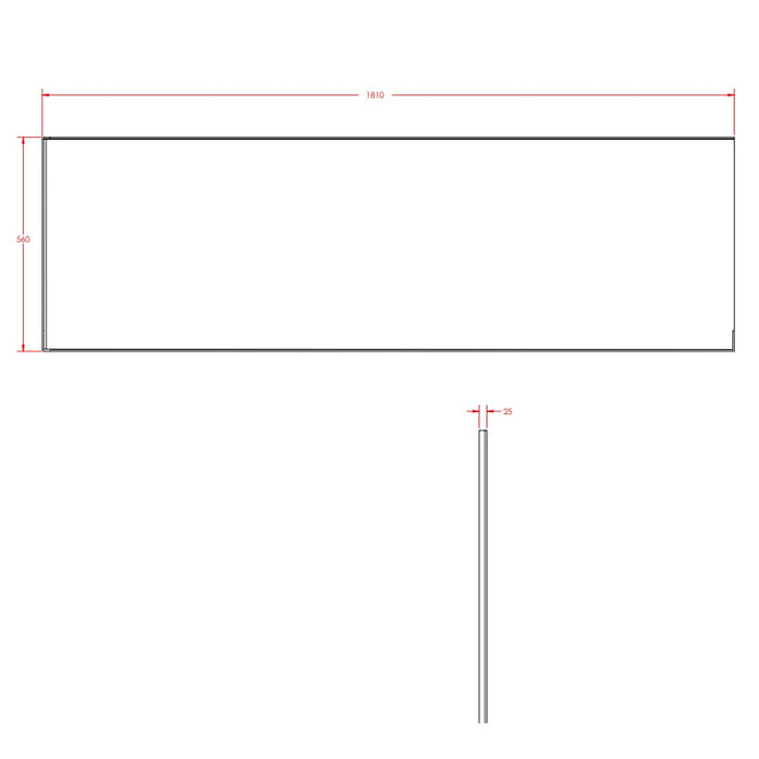 Eastbrook Beauforte L Shaped Non Adjustable Front Bath Panel - 1810mm Long - White