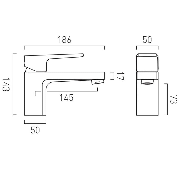 Vado Ekko Deck Mounted Mono Bath Filler Tap - Chrome