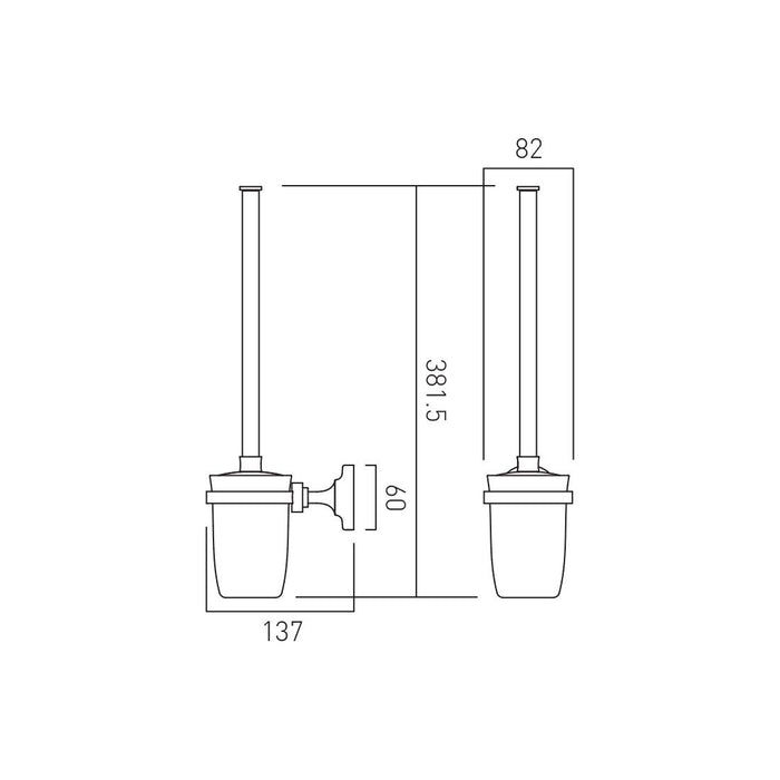 Vado Axbridge Toilet Brush And Ceramic Holder