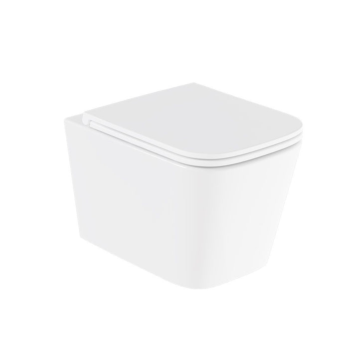Vado Cameo Soft Square Rimless Wall Hung Toilet With Slimline Soft Close Seat And Hinges
