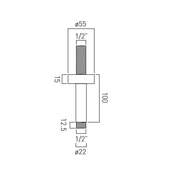 Vado Safari Ceiling Mounted Shower Arm 100mm