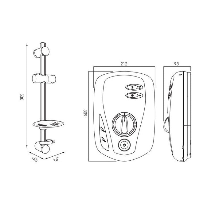Vado Elegance Electric Shower - 8.5kW - Chrome