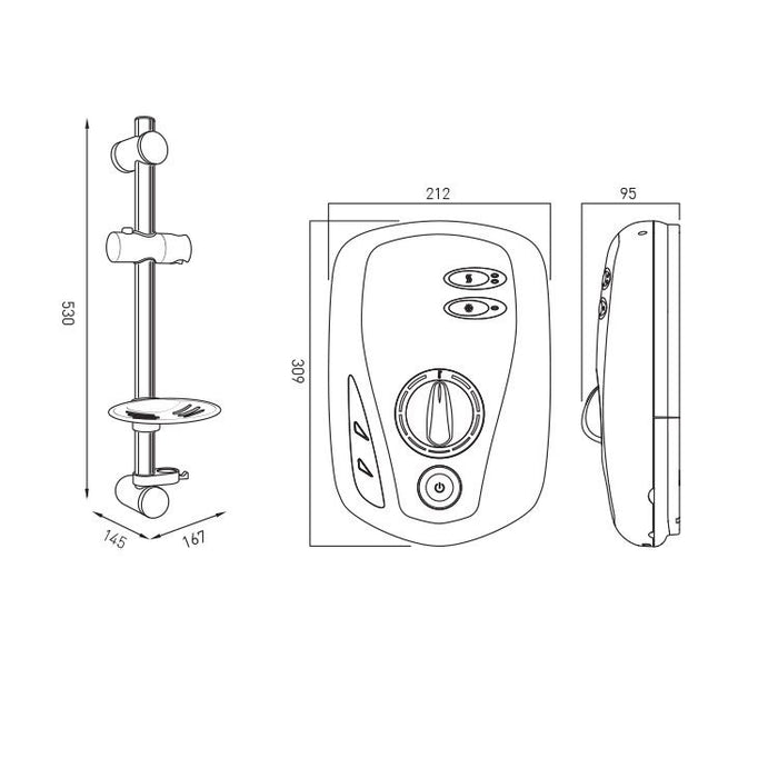Vado Elegance Electric Shower - 9.5kW - Chrome