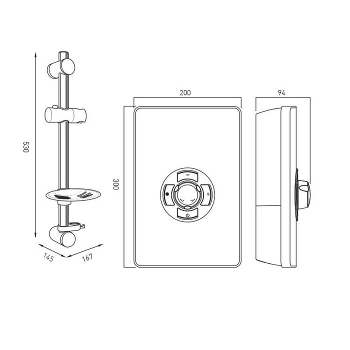 Vado Elegance Metallic Electric Shower - 8.5kW - Chrome/Metallic