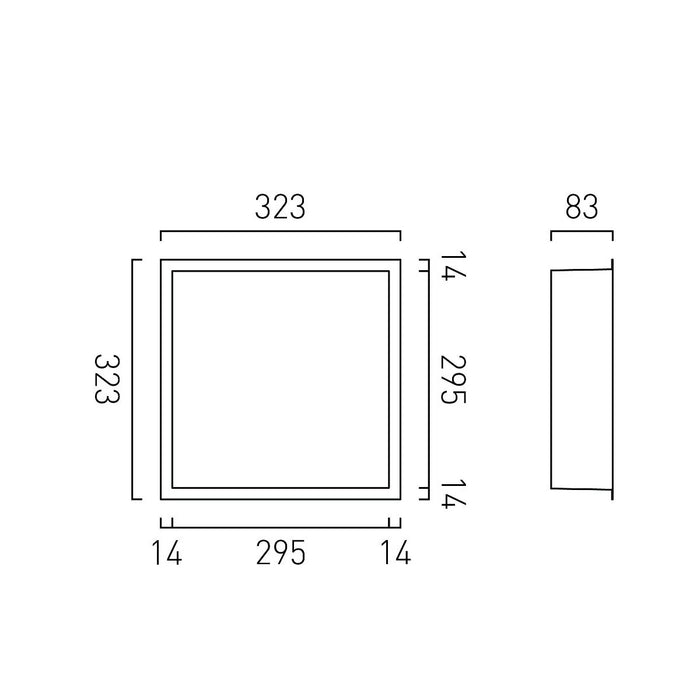 Vado Muse Square Recessed Wall Shower Niche - 323mm x 323mm