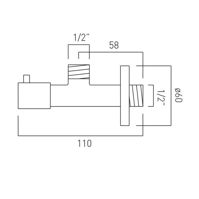 Vado Contemporary Angle Valve 1-2 Inch - Chrome