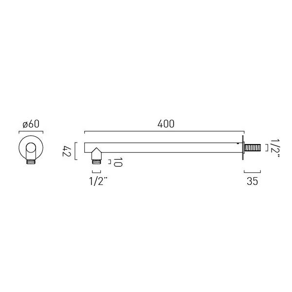 Vado Safari Wall Mounted Shower Arm 400mm