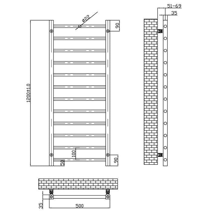 Scudo Vibe Ladder Heated Towel Rail