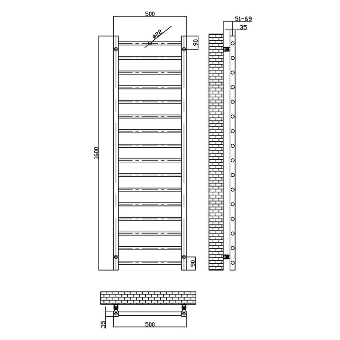 Scudo Vibe Ladder Heated Towel Rail