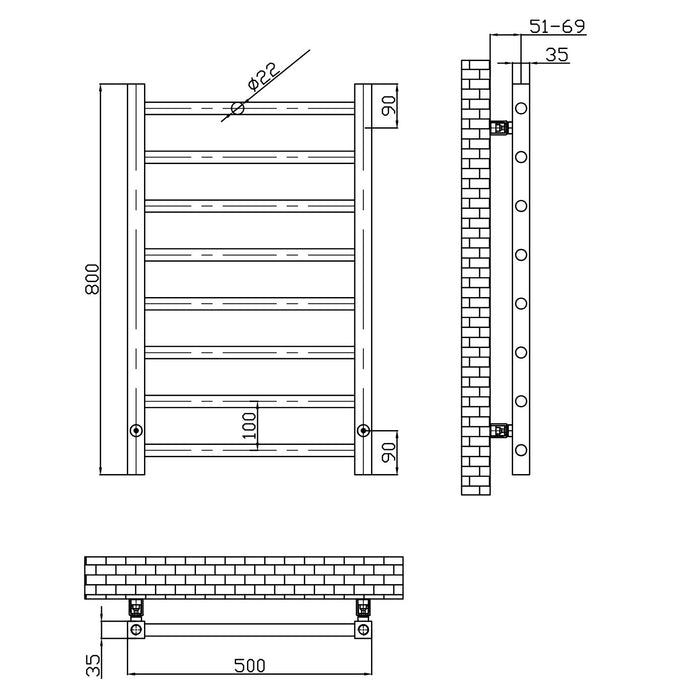 Scudo Vibe Ladder Heated Towel Rail