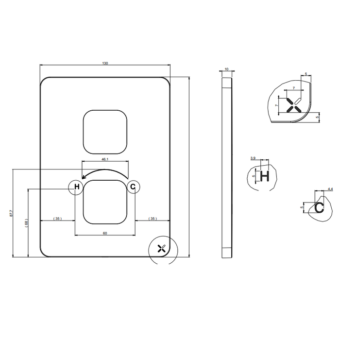 Crosswater Atoll/ Glide II & Marvel 2 Outlet Thermostatic Shower Valve With Crossbox