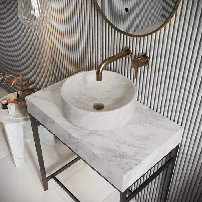 Scudo Sanctuary Marble Round Countertop Basin - 350mm  Wide