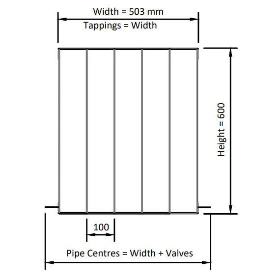 Eastbrook Vesima Aluminium Vertical Designer Radiator - Matt White