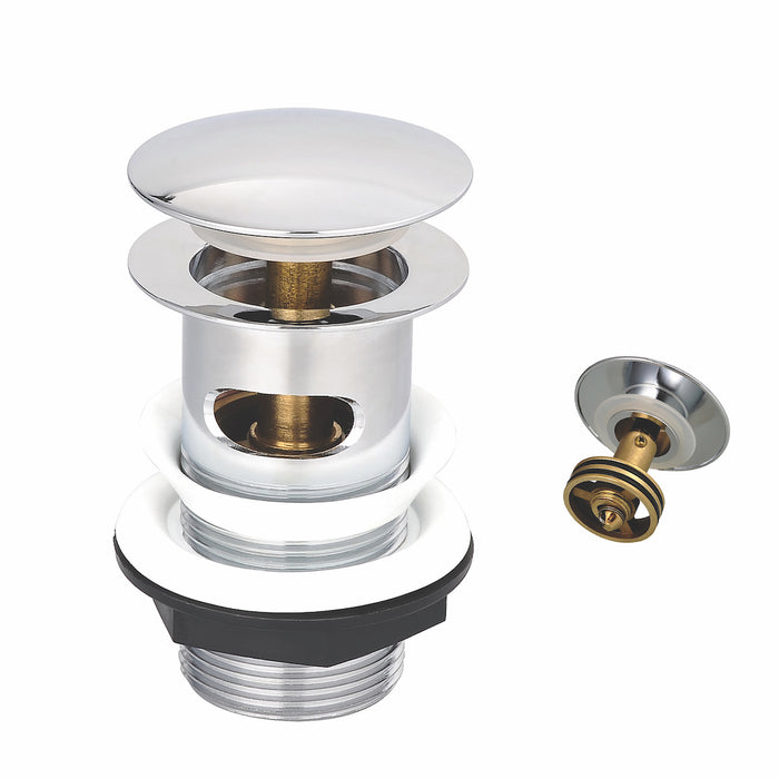 Scudo Round Dome Easy Clean Slotted Sprung Basin Waste - Chrome