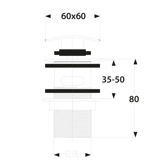Scudo Square Dome Slotted Sprung Basin Waste