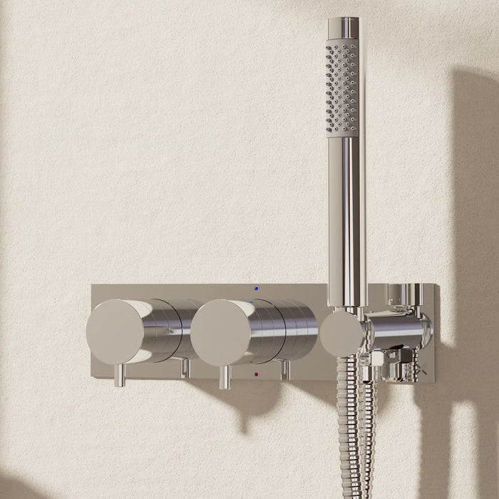 Crosswater MPRO 2 Outlet 2 Handle Thermostatic Bath Concealed Shower Valve With Kit