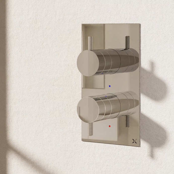 Crosswater MPRO 1 Outlet 2 Handle Concealed Thermostatic Shower Valve With Body And Collar - Chrome