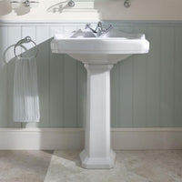 Eastbrook Belgravia Basin With Full Pedestal - 600mm Wide - White