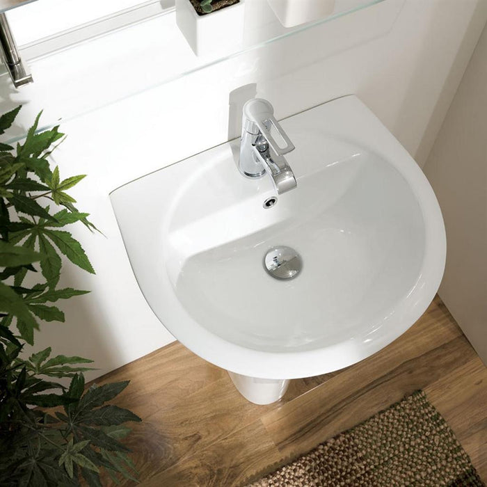 Eastbrook Loire Basin With Full Pedestal - White